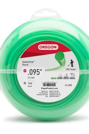 Authentic Oregon Trimmer Line - 21-295 - Green Gatorline - Round - .095" Gauge, 1/2 lb. Donut, 144 Feet