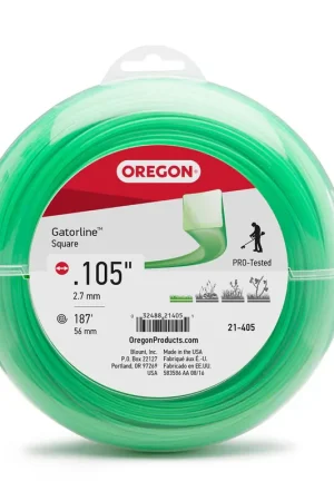 Super Sale Oregon Trimmer Line - 21-405 - Green Gatorline - Square - .105" Gauge, 1 lb. Donut, 179 Feet