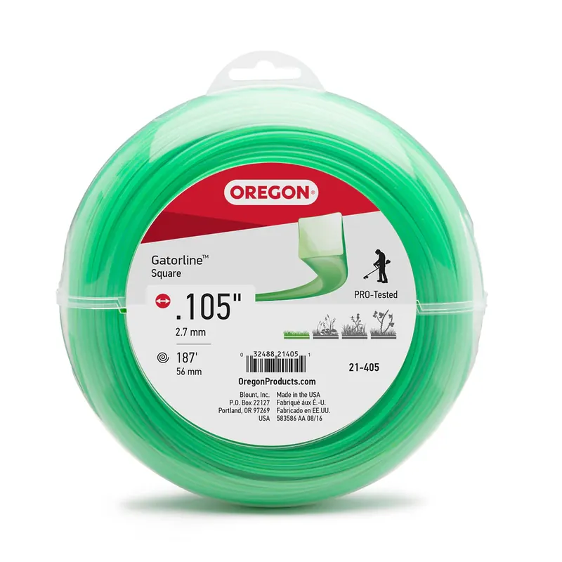 Super Sale Oregon Trimmer Line - 21-405 - Green Gatorline - Square - .105" Gauge, 1 lb. Donut, 179 Feet