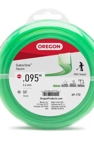 While Supplies Last Oregon Trimmer Line - 69-172 - Green Gatorline - Square - .095" Gauge, 50' Donut, 50 Feet