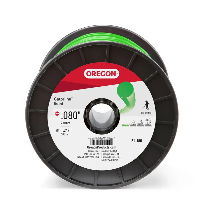 Final Sale Oregon Trimmer Line - 21-180 - Green Gatorline - Round - .080" Gauge, 3 lb. Spool, 1248 Feet