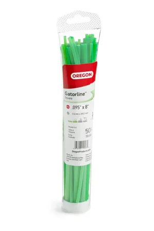 Top Rated Oregon Trimmer Line - 19-041 - Green Gatorline - Square - .095" Gauge, Pre-Cut, 50 Pieces, 8" per Piece