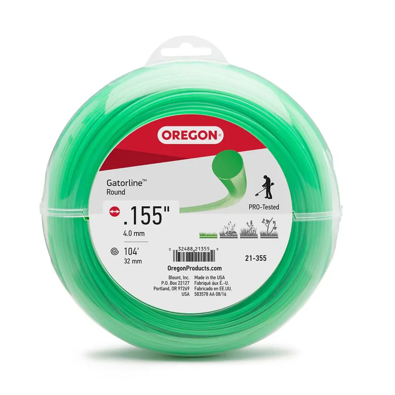 Crafted Oregon Trimmer Line - 21-355 - Green Gatorline - Round - .155" Gauge, 1 lb. Donut, 107 Feet