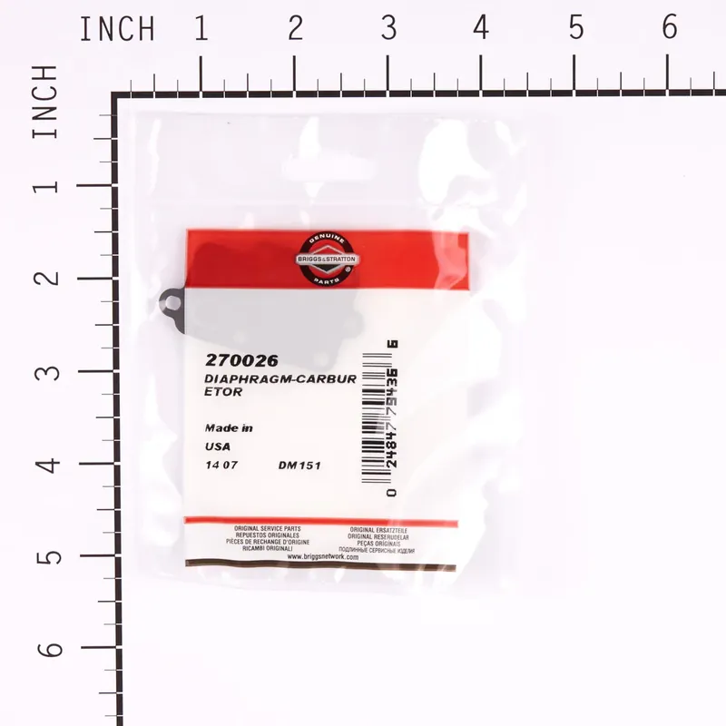 Last Chance Briggs & Stratton - 270026 - Diaphragm for 3-5 HP Horizontal Engines (PULSA JET - Old Style)