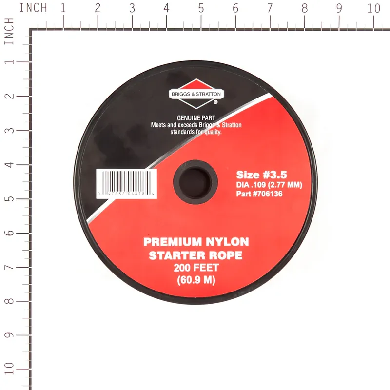 Trending Briggs & Stratton - 706136 - #3-1/2 Recoil Starter Rope, 200 Foot Spool