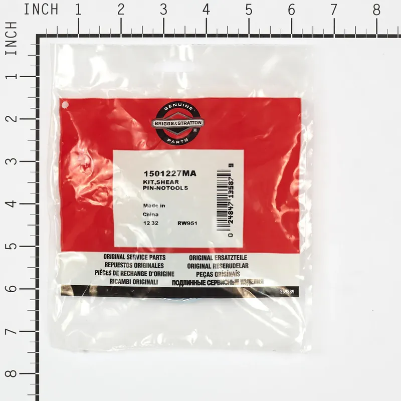 Final Sale Briggs & Stratton - 1501227MA - KITSHEAR PIN-NOTOOLS