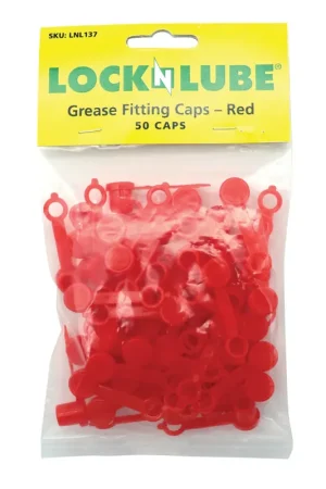 LockNLube LNL137 Grease Fitting Caps, Red (50 Caps) Big Sale