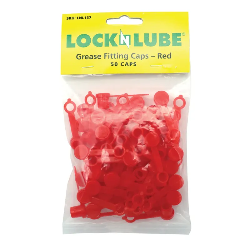 LockNLube LNL137 Grease Fitting Caps, Red (50 Caps) Big Sale