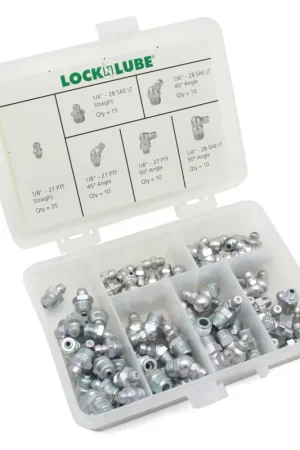 LockNLube LNL141 Grease Fittings Set (SAE) Professional Grade