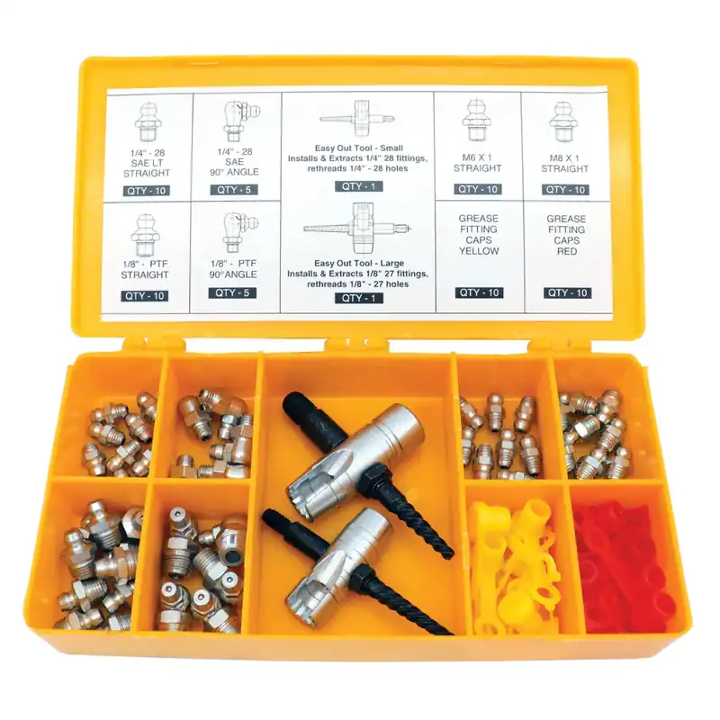 Trusted Brand LockNLube LNL143 Complete Grease Fitting Replacement Kit (SAE & Metric)