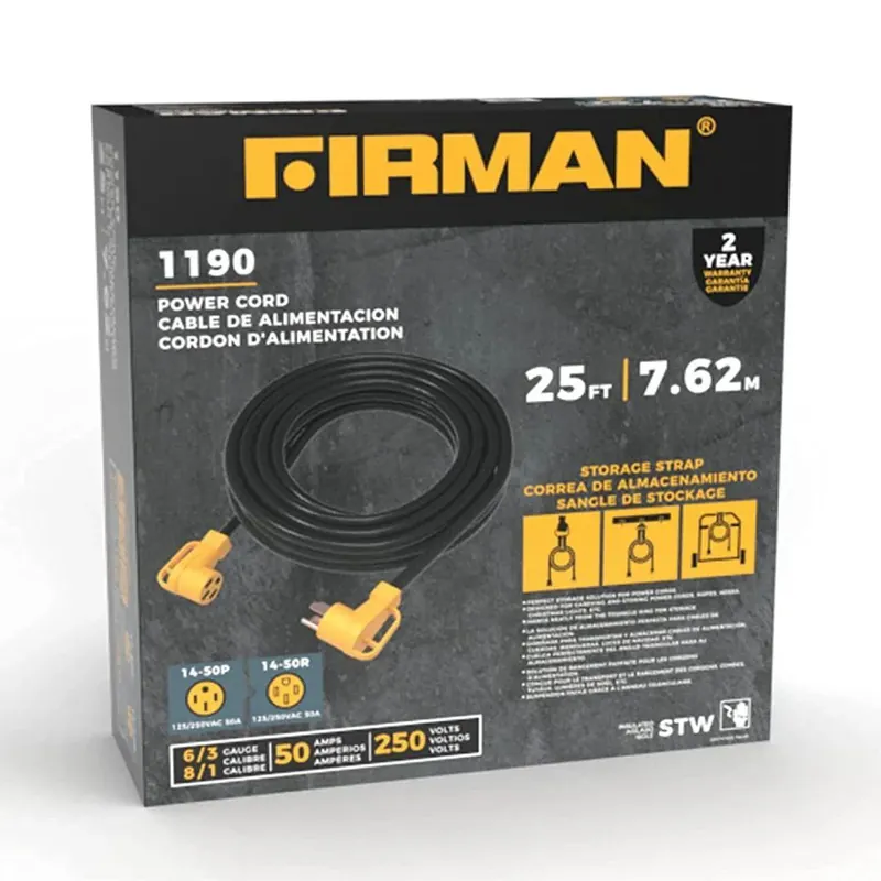 Authentic Firman 1190 Cord, 14-50P To 14-50R, 25'