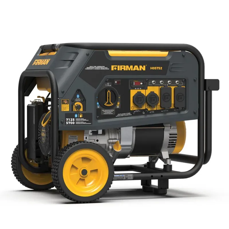 Firman H05752 Dual Fuel Portable Generator, 7125W Recoil Start 120V Fan Favorite