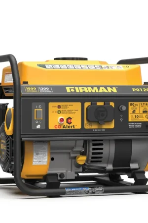 Firman P01204 Portable Gas Generator, 1500W Recoil Start w/ CO Alert Crafted