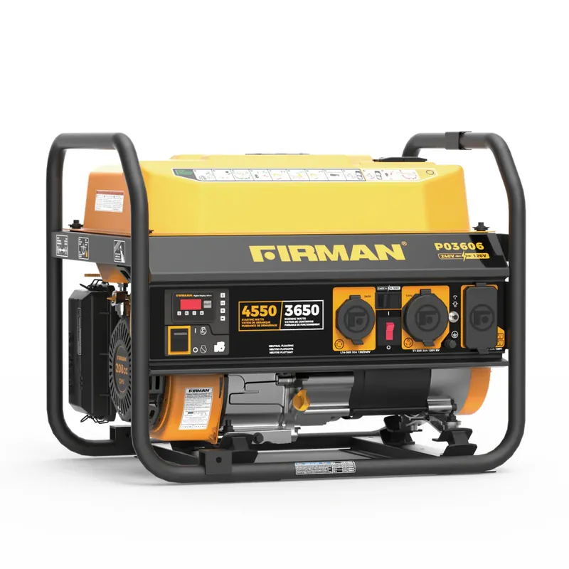 Certified Firman P03606 Portable Gas Generator, 4550W Recoil Start 120/240V