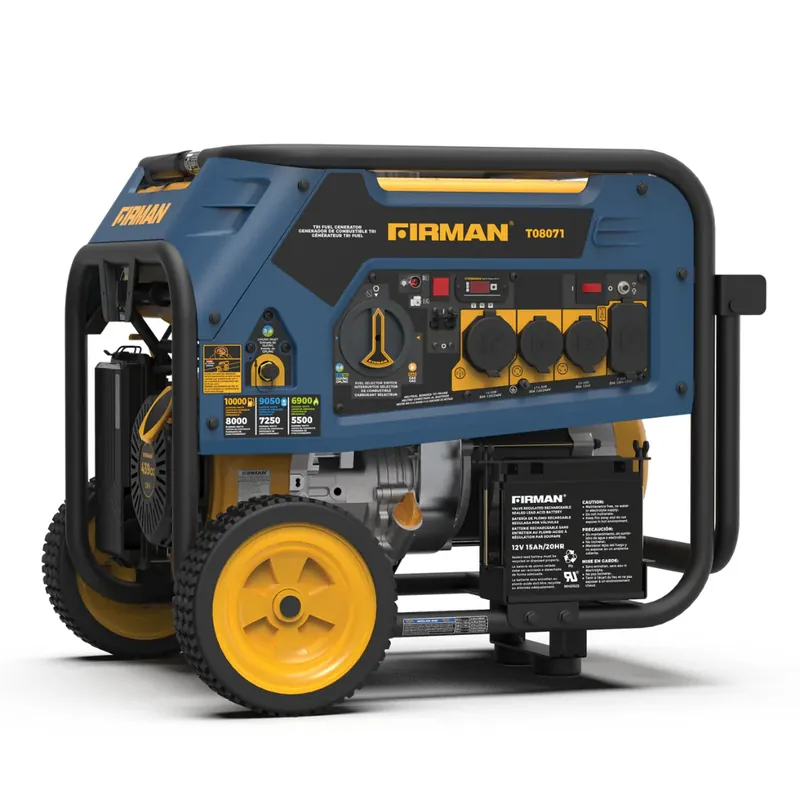Firman T08071 Portable Tri-Fuel Generator, 8000W Electric Start 120/240V Reduced Price