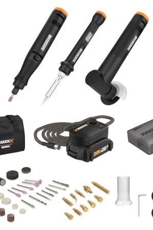 Worx WX991L MakerX 20V Rotary Tool, Angle Grinder & Wood/Metal Craft Tool Kit Brand New