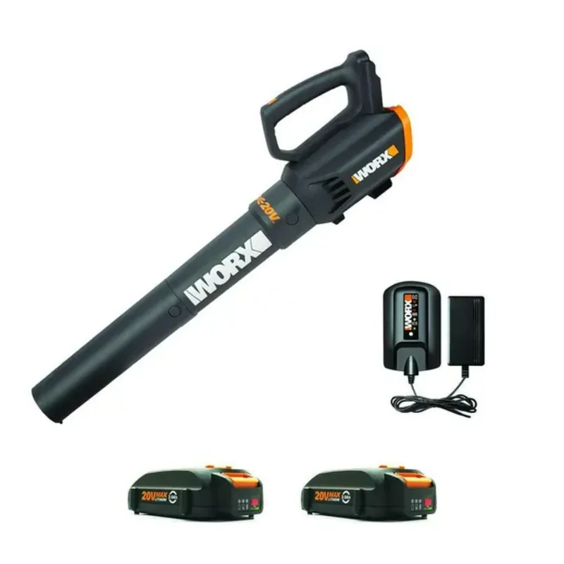 WORX WG547.1 20 Volt Power Share Cordless 2 Speed Leaf Blower w/ 2 Batteries Final Sale