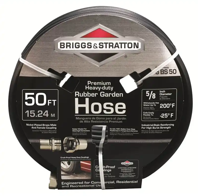 Free Returns Briggs & Stratton 8BS50 Heavy Duty Garden Hose, 50 Feet